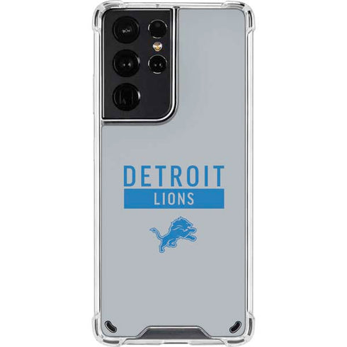 NFL Detroit Lions Grey Performance Series Galaxy S21 Ultra 5G Clear Case