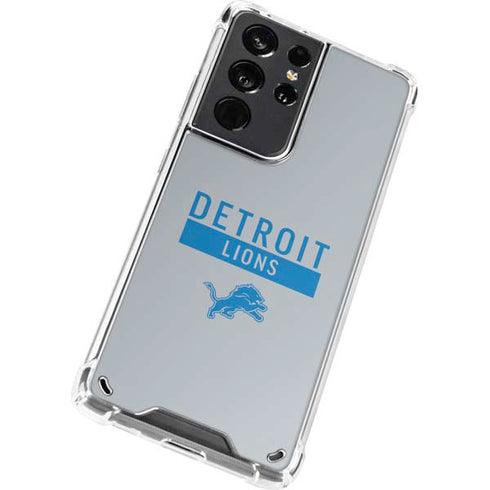NFL Detroit Lions Grey Performance Series Galaxy S21 Ultra 5G Clear Case