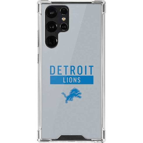 NFL Detroit Lions Grey Performance Series Galaxy S22 Ultra Clear Case