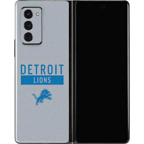 NFL Detroit Lions Grey Performance Series Galaxy Z Fold2 5G Skin