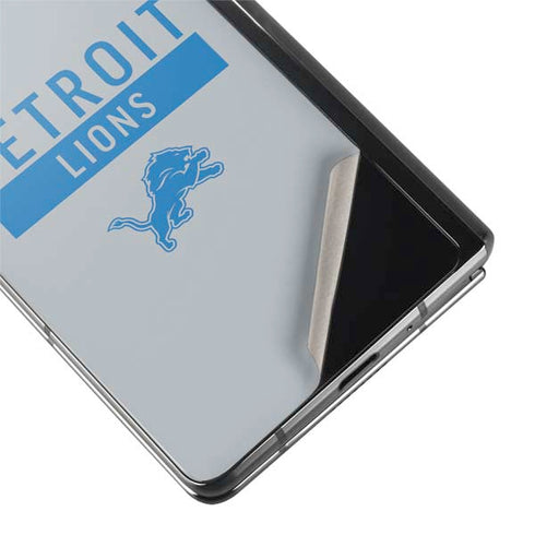 NFL Detroit Lions Grey Performance Series Galaxy Z Fold2 5G Skin