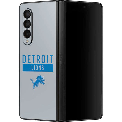 NFL Detroit Lions Grey Performance Series Galaxy Z Fold3 5G Skin