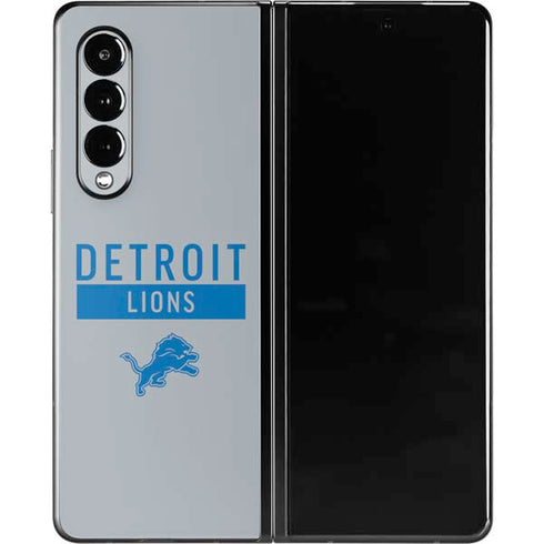 NFL Detroit Lions Grey Performance Series Galaxy Z Fold3 5G Skin