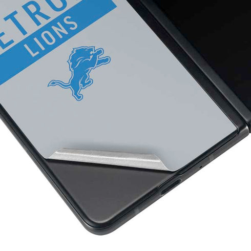 NFL Detroit Lions Grey Performance Series Galaxy Z Fold3 5G Skin