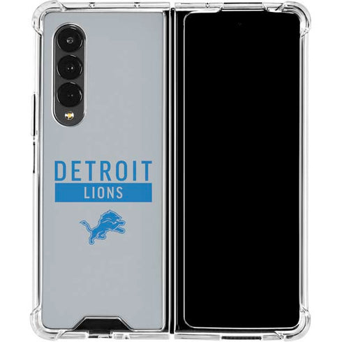 NFL Detroit Lions Grey Performance Series Galaxy Z Fold4 5G Clear Case