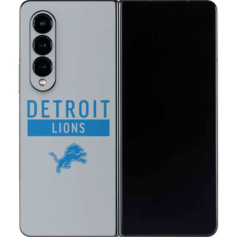 NFL Detroit Lions Grey Performance Series Galaxy Z Fold4 5G Skin