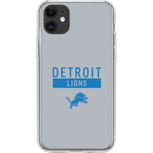 NFL Detroit Lions Grey Performance Series iPhone 11 Clear Case