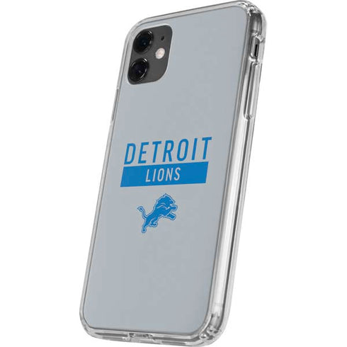 NFL Detroit Lions Grey Performance Series iPhone 11 Clear Case