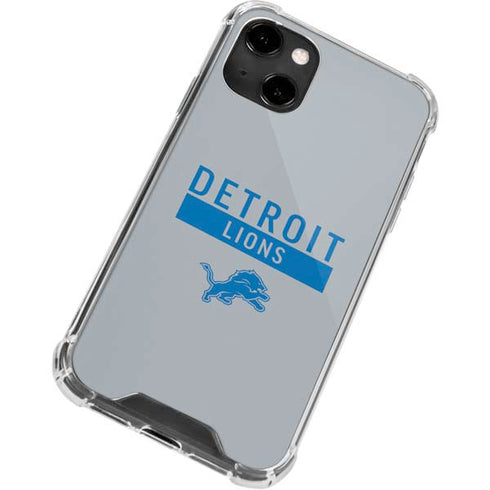 NFL Detroit Lions Grey Performance Series iPhone 13 Clear Case