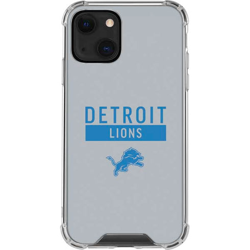 NFL Detroit Lions Grey Performance Series iPhone 13 Mini Clear Case