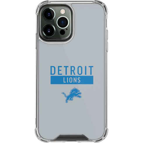 NFL Detroit Lions Grey Performance Series iPhone 14 Pro Max Clear Case