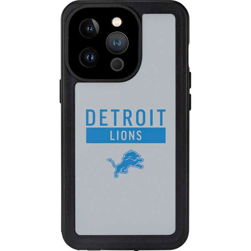 NFL Detroit Lions Grey Performance Series iPhone 15 Pro Waterproof Case