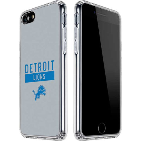 NFL Detroit Lions Grey Performance Series iPhone SE (2nd & 3rd Gen) Clear Case