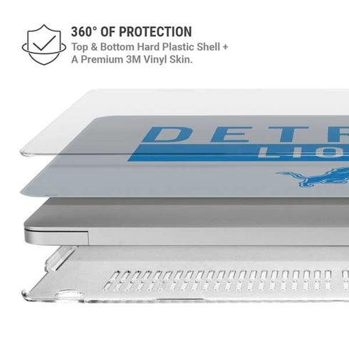 NFL Detroit Lions Grey Performance Series MacBook Pro 16in (2019-20) Case plus Skin