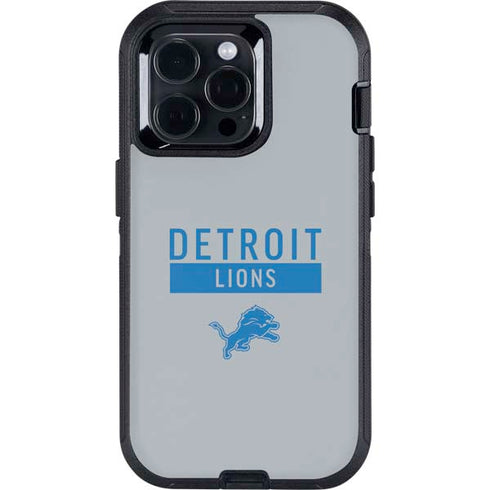 NFL Detroit Lions Grey Performance Series Otterbox Defender iPhone Skin