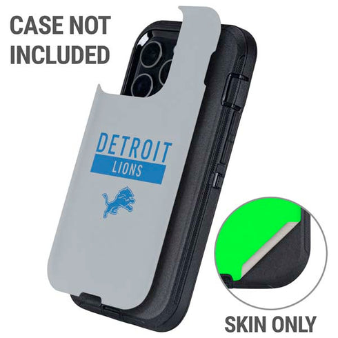 NFL Detroit Lions Grey Performance Series Otterbox Defender iPhone Skin