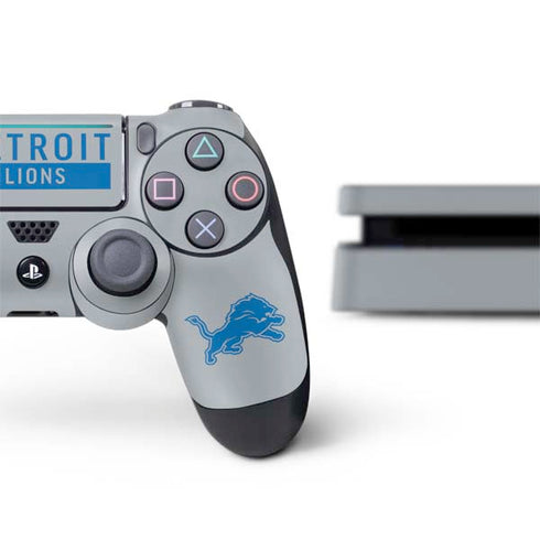 NFL Detroit Lions Grey Performance Series PS4 Slim Bundle Skin