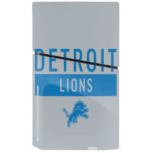 NFL Detroit Lions Grey Performance Series PS5 Slim Disk Bundle Skin
