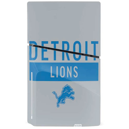 NFL Detroit Lions Grey Performance Series PS5 Slim Disk Console Skin