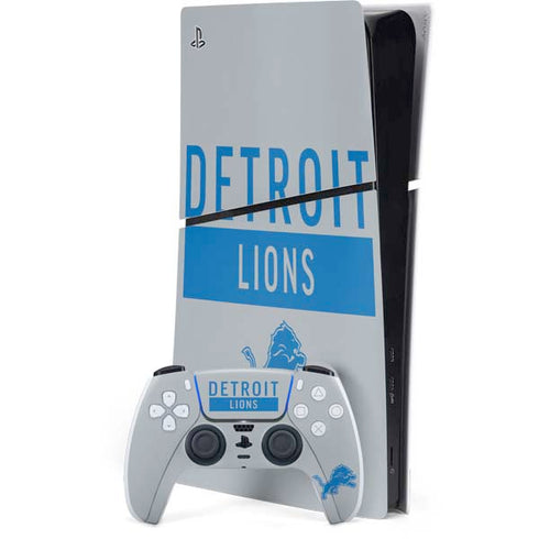 NFL Detroit Lions Grey Performance Series PS5 Slim Digital Edition Console Skin