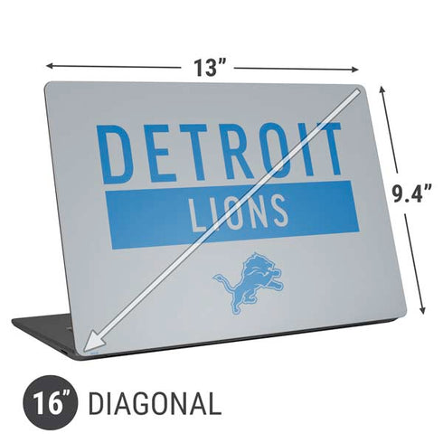 NFL Detroit Lions Grey Performance Series Universal Laptop 16in (13 x 9.4in) Skin
