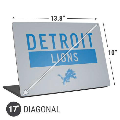 NFL Detroit Lions Grey Performance Series Universal Laptop 17in (13.8 x 10in) Skin