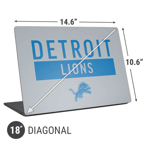 NFL Detroit Lions Grey Performance Series Universal Laptop 18in (14.6 x 10.6in) Skin