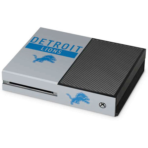 NFL Detroit Lions Grey Performance Series Xbox One Console Skin