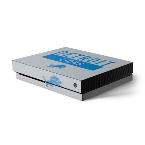 NFL Detroit Lions Grey Performance Series Xbox One X Console Skin