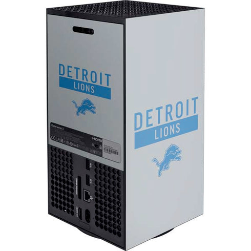 NFL Detroit Lions Grey Performance Series Xbox Series X Console Skin