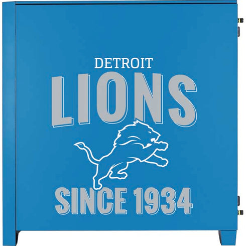 NFL Detroit Lions Helmet Corsair 4000D Tempered Glass Mid-Tower ATX Case Skin