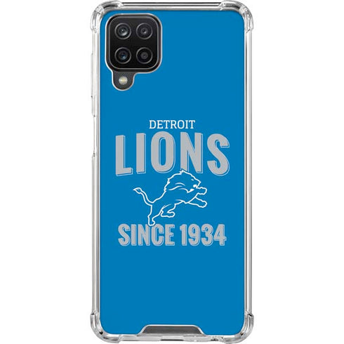 NFL Detroit Lions Helmet Galaxy A12 Clear Case