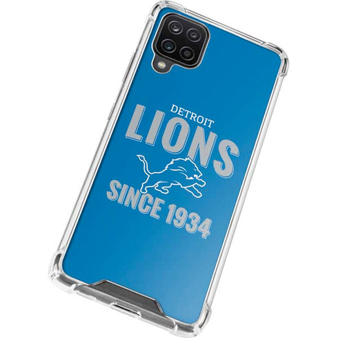 NFL Detroit Lions Helmet Galaxy A12 Clear Case