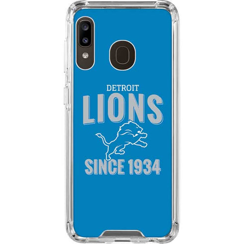 NFL Detroit Lions Helmet Galaxy A30 Clear Case