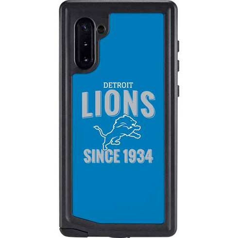 NFL Detroit Lions Helmet Galaxy Note 10 Waterproof Case