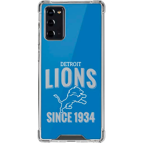 NFL Detroit Lions Helmet Galaxy Note20 5G Clear Case
