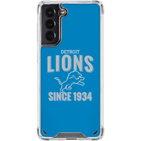 NFL Detroit Lions Helmet Galaxy S21 5G Clear Case