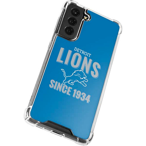 NFL Detroit Lions Helmet Galaxy S21 FE Clear Case