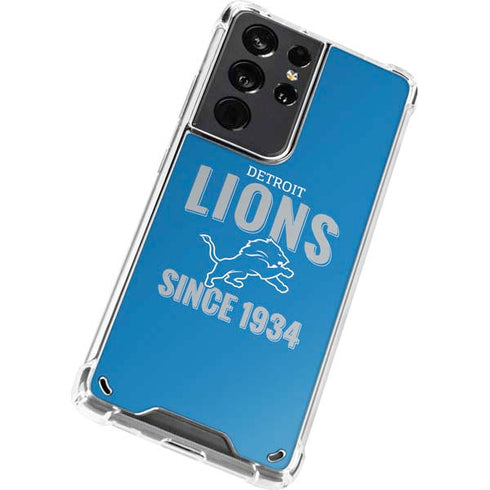 NFL Detroit Lions Helmet Galaxy S21 Ultra 5G Clear Case
