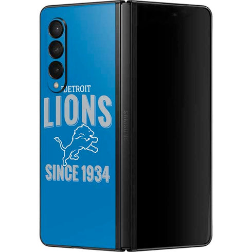 NFL Detroit Lions Helmet Galaxy Z Fold3 5G Skin