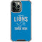 NFL Detroit Lions Helmet iPhone 13 Pro Max Clear Case