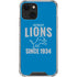 NFL Detroit Lions Helmet iPhone 15 Plus Clear Case