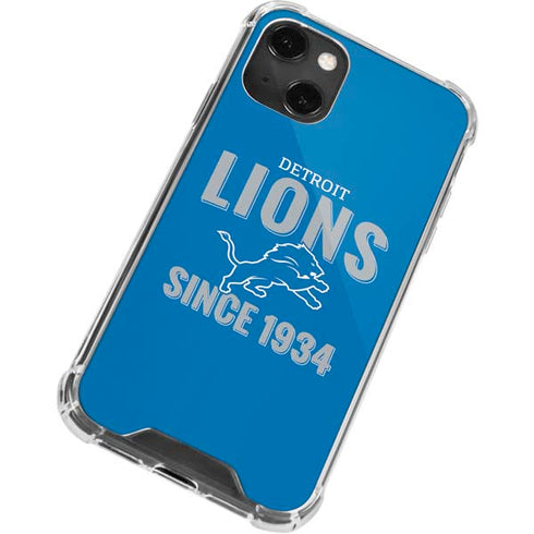 NFL Detroit Lions Helmet iPhone 15 Plus Clear Case