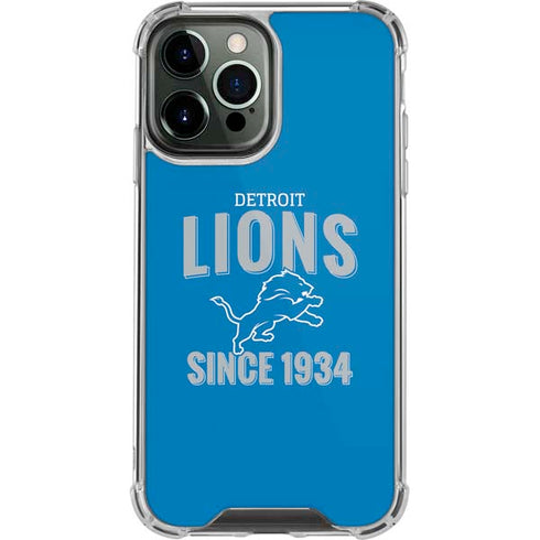 NFL Detroit Lions Helmet iPhone 14 Pro Max Clear Case