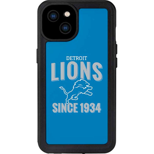 NFL Detroit Lions Helmet iPhone 15 Plus Waterproof Case