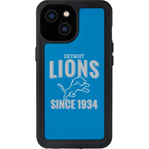 NFL Detroit Lions Helmet iPhone 15 Waterproof Case