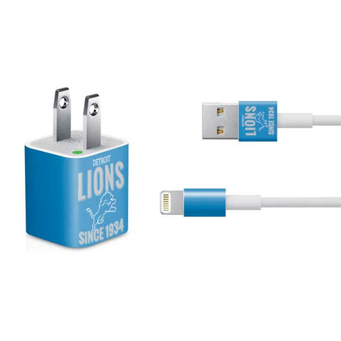NFL Detroit Lions Helmet iPhone Charger (5W USB) Skin