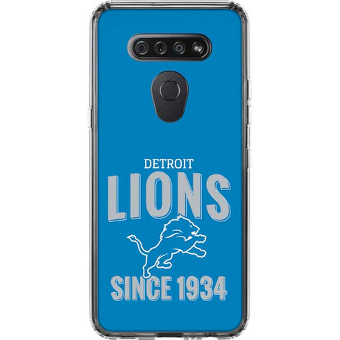NFL Detroit Lions Helmet LG K51/Q51 Clear Case