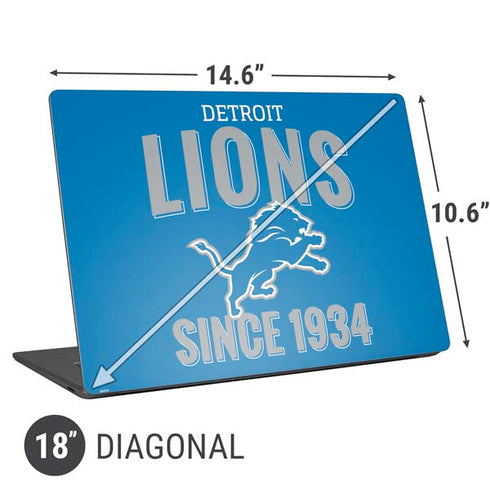 NFL Detroit Lions Helmet Universal Laptop 18in (14.6 x 10.6in) Skin