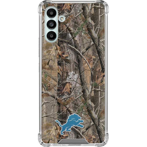 NFL Detroit Lions Realtree AP Camo Galaxy A13 5G Clear Case